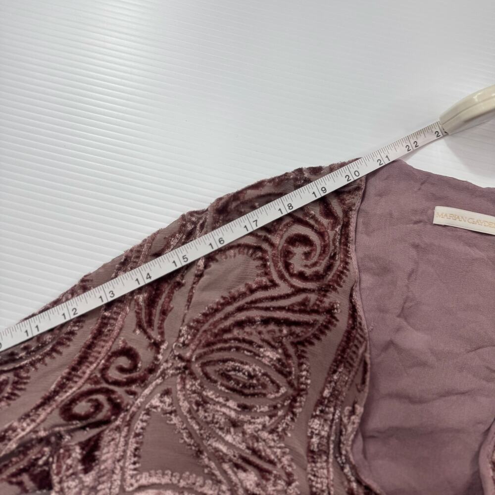 Marian Clayden Silk Cardigan Mauve Pink Women’s Medium Cropped Boho Fairycore - Picture 14 of 16